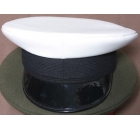 White Peaked Cap with Black Peak